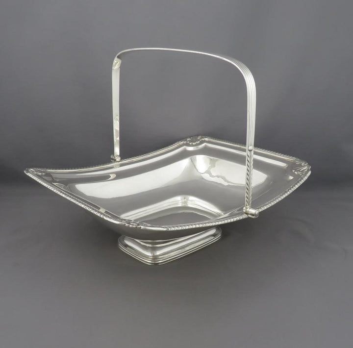 William Bateman Sterling Silver Cake Basket - JH Tee Antiques