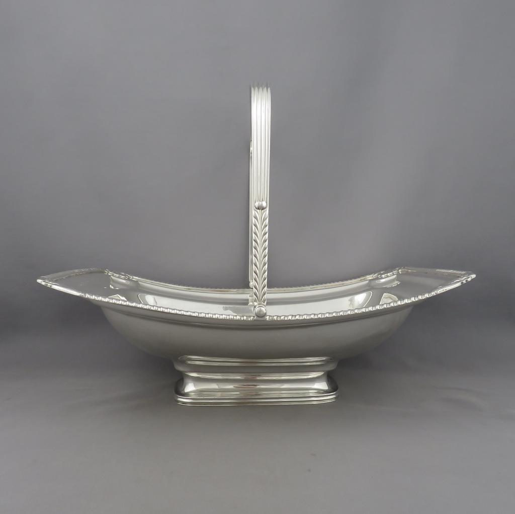 William Bateman Sterling Silver Cake Basket - JH Tee Antiques