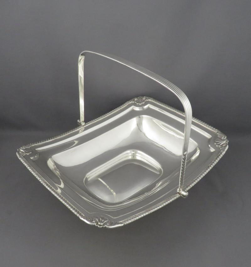 William Bateman Sterling Silver Cake Basket - JH Tee Antiques