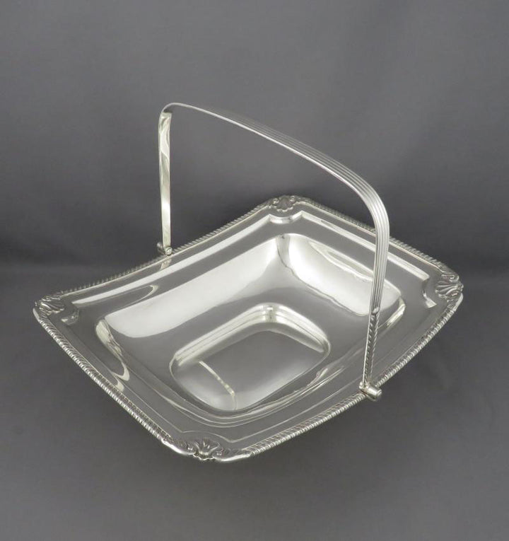 William Bateman Sterling Silver Cake Basket - JH Tee Antiques