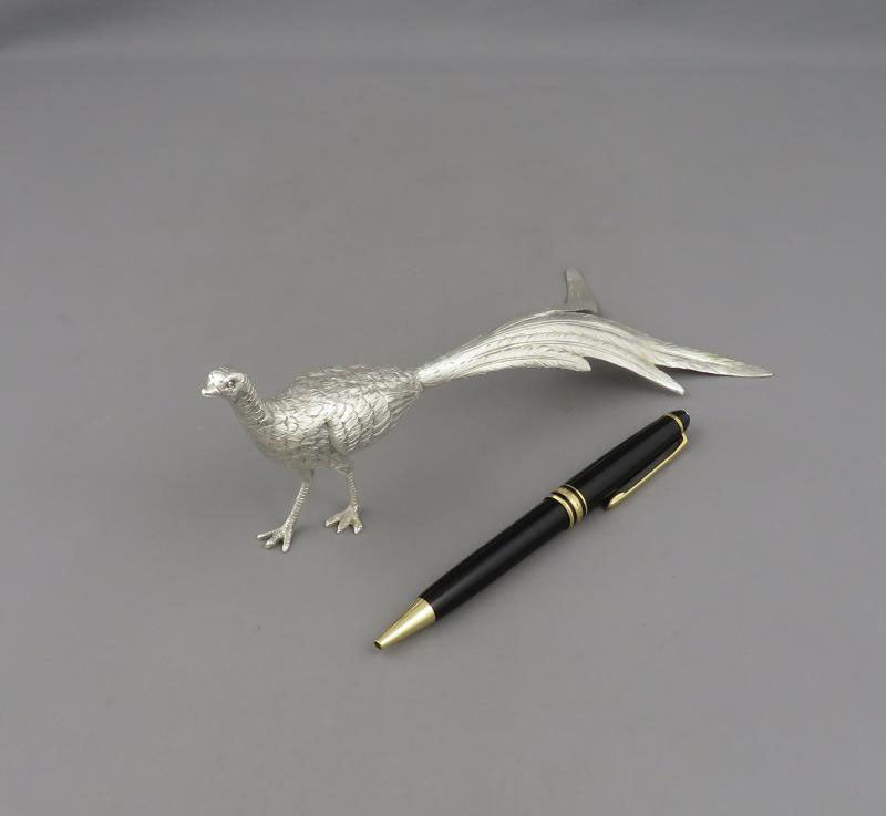 Italian Silver Pheasant Figure - JH Tee Antiques
