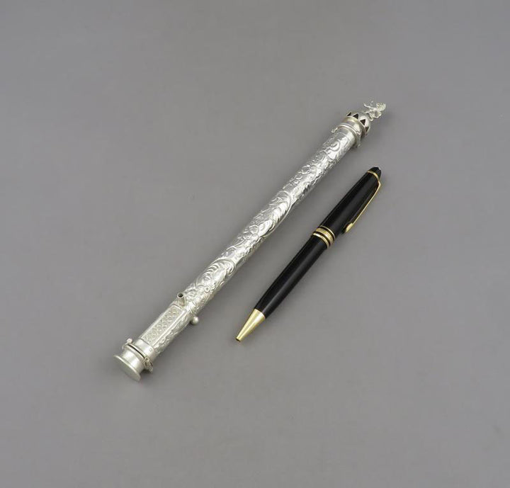 Edwardian Combination Sealing Wax Holder Vesta Case - JH Tee Antiques