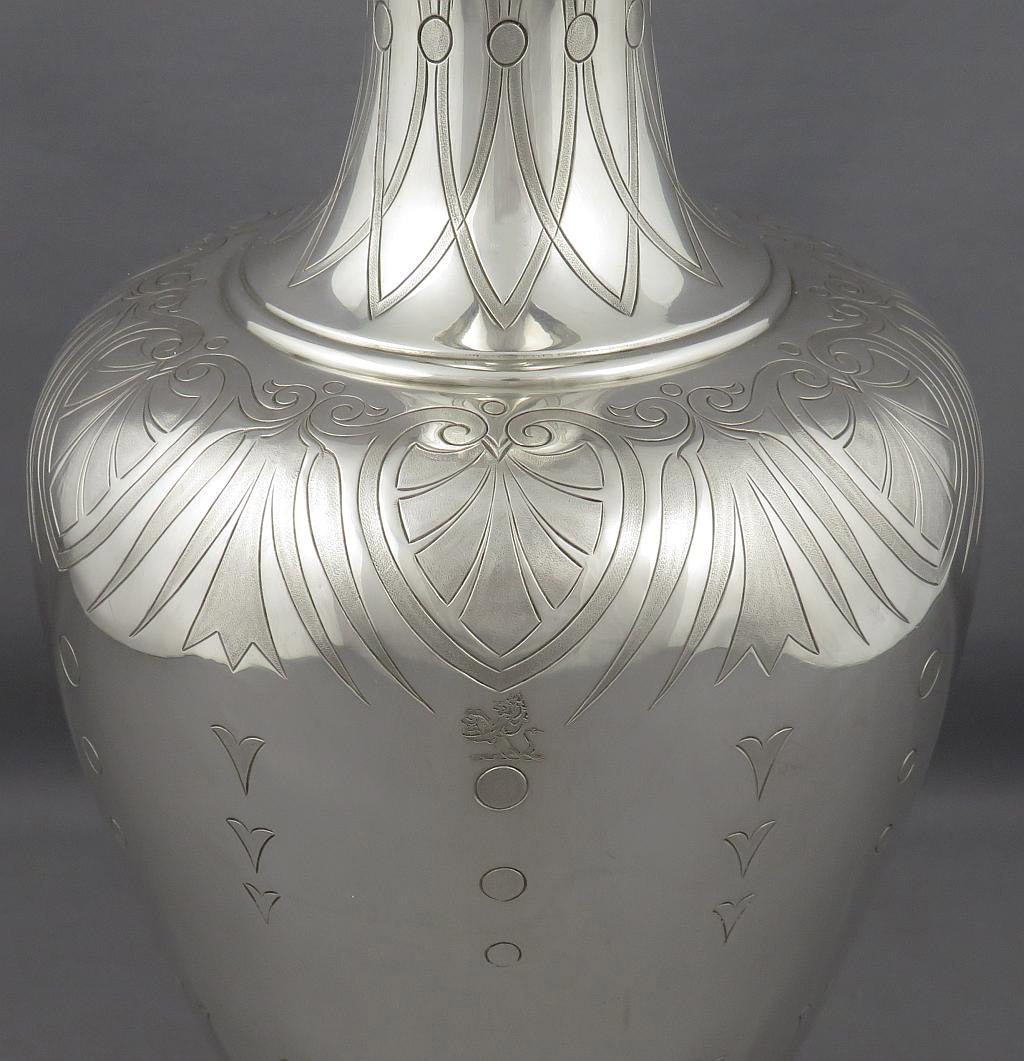 Victorian Sterling Silver Wine Ewer or Hot Water Pot - JH Tee Antiques