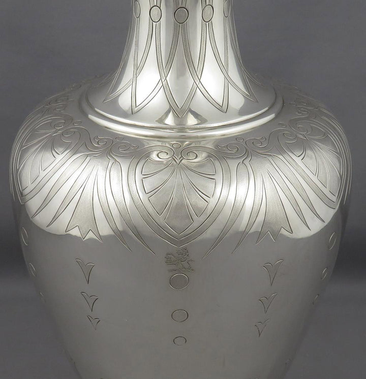Victorian Sterling Silver Wine Ewer or Hot Water Pot - JH Tee Antiques