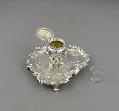 Rococo Silver Inkstand - JH Tee Antiques