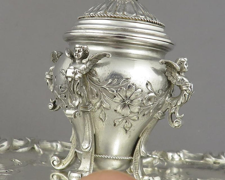 Rococo Silver Inkstand - JH Tee Antiques