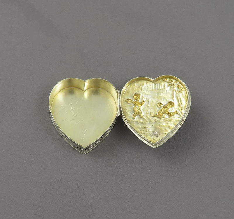 German Heart Shaped Silver Box