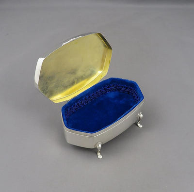 English Sterling Silver Jewellery Box - JH Tee Antiques