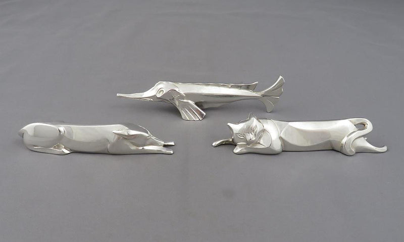 12 Christofle Art Deco Silver Knife Rests - JH Tee Antiques