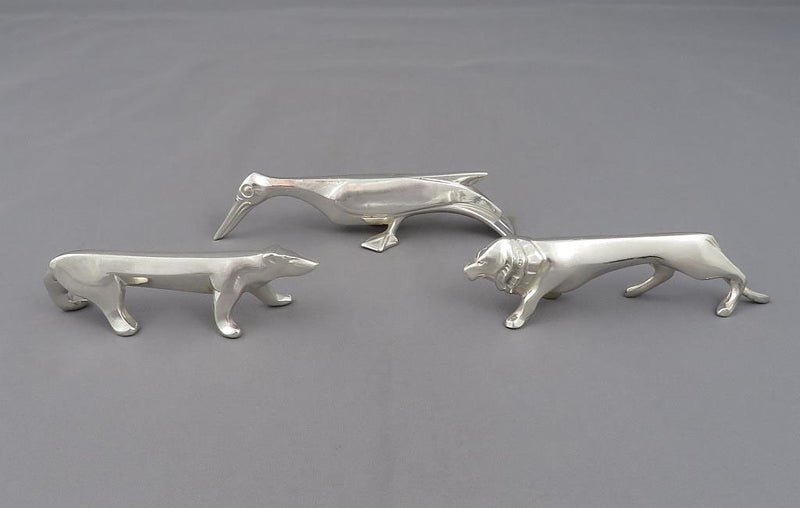 12 Christofle Art Deco Silver Knife Rests - JH Tee Antiques