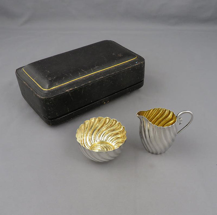 Victorian Silver Cream &amp; Sugar - JH Tee Antiques