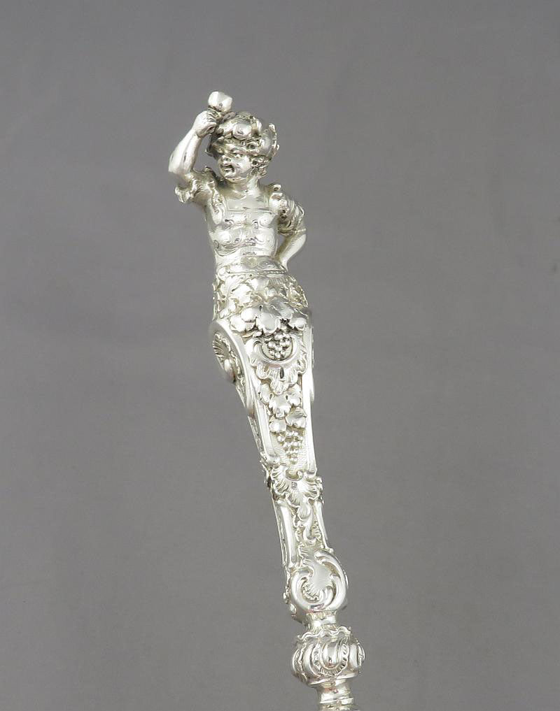 Figural Silver Punch Ladle - JH Tee Antiques