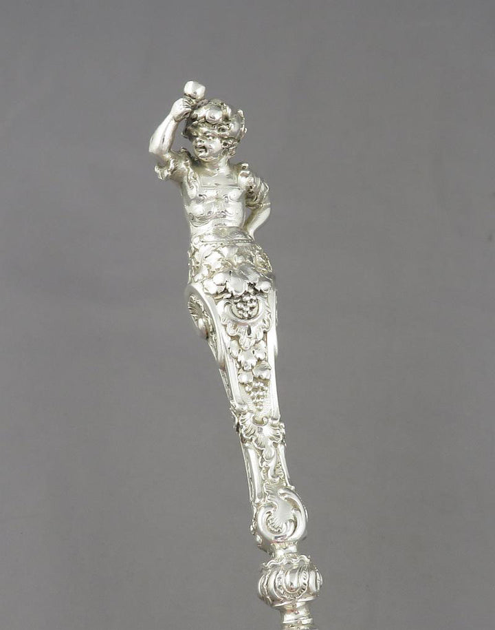Figural Silver Punch Ladle - JH Tee Antiques