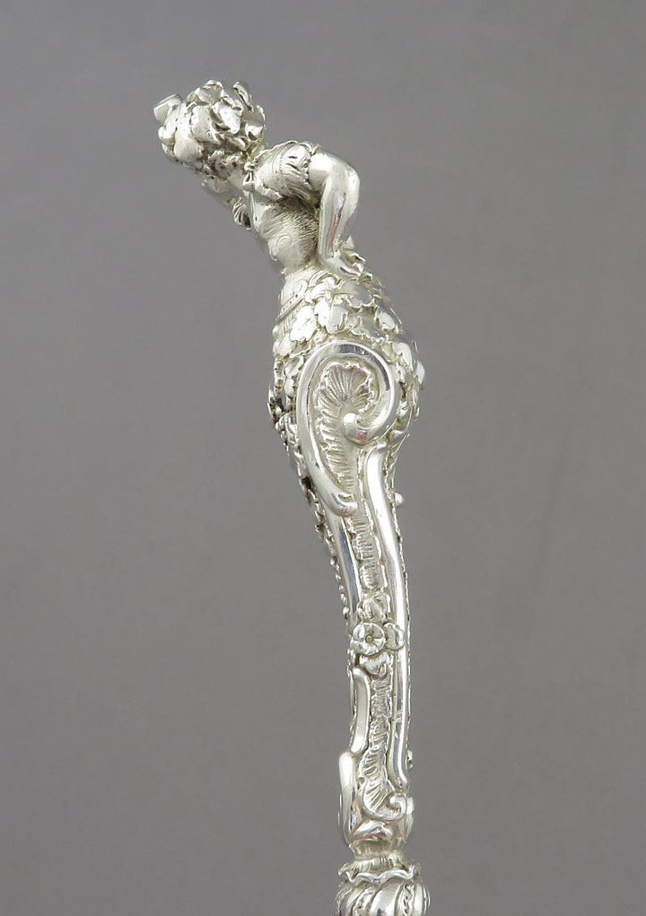 Figural Silver Punch Ladle - JH Tee Antiques