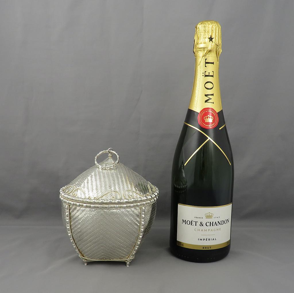 Burmese Silver Woven Basket - JH Tee Antiques