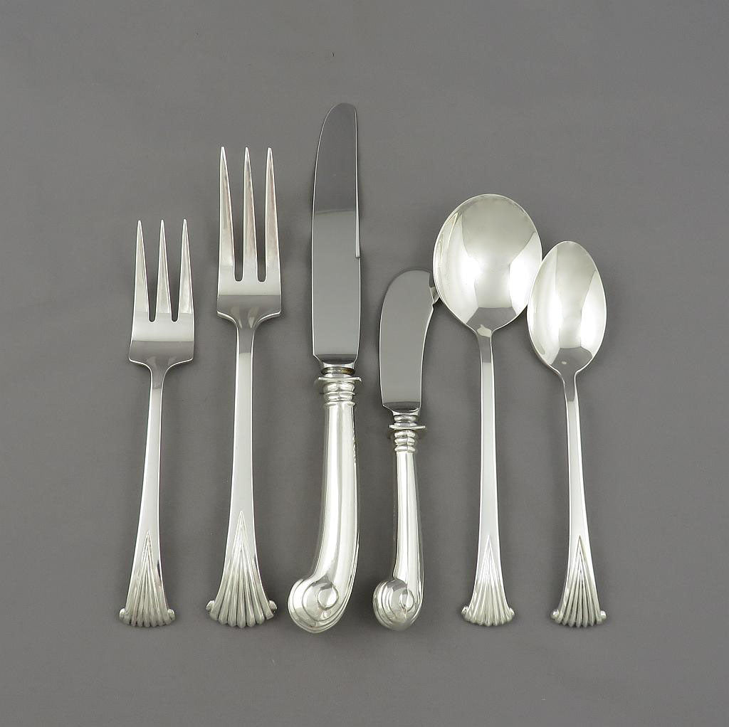 Tuttle Onslow Pattern Flatware Set for 8 - JH Tee Antiques