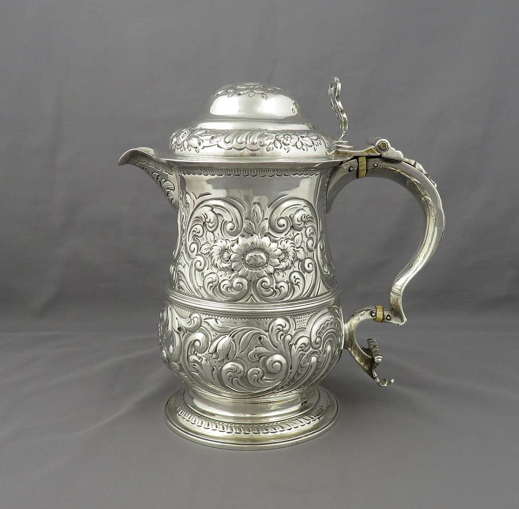 George III Silver Beer Jug - JH Tee Antiques