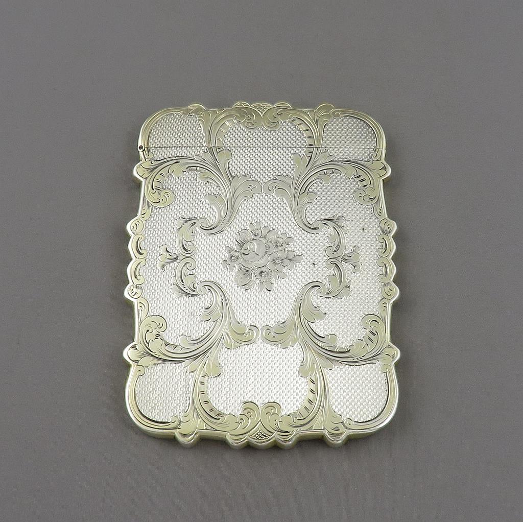 Victorian Sterling Silver Card Case - JH Tee Antiques
