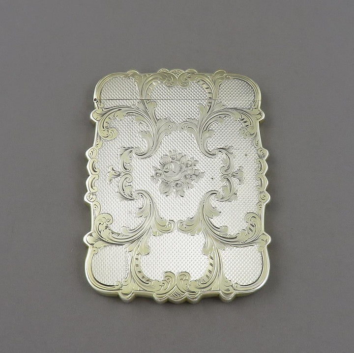 Victorian Sterling Silver Card Case - JH Tee Antiques