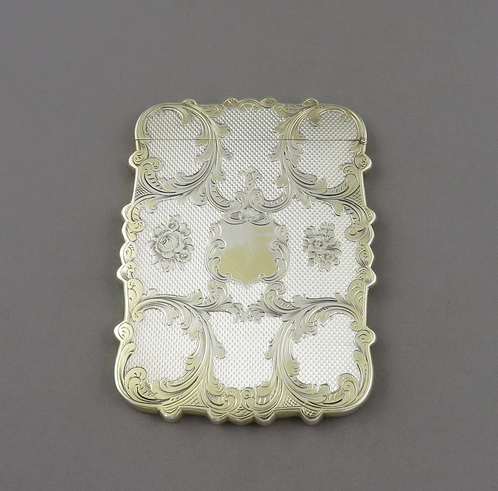 Victorian Sterling Silver Card Case - JH Tee Antiques