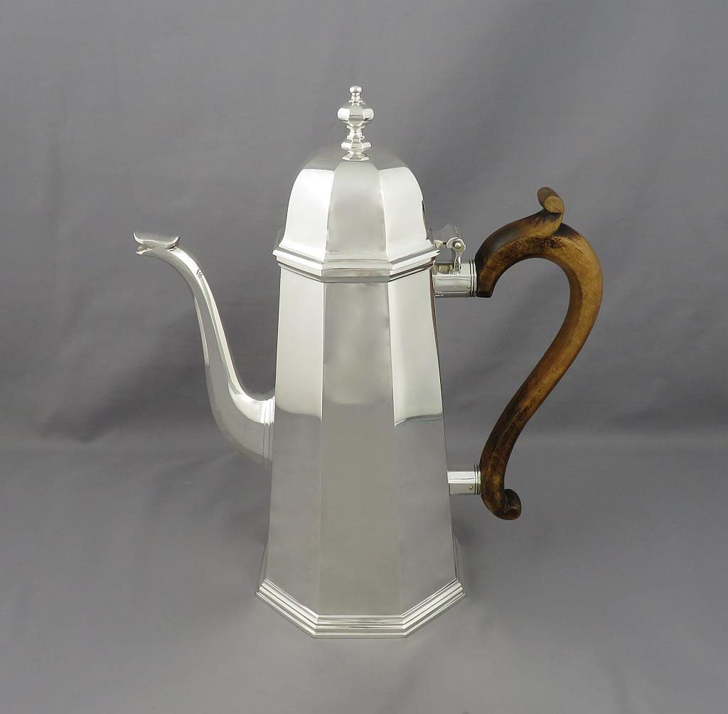 English Silver Café au Lait Set - JH Tee Antiques