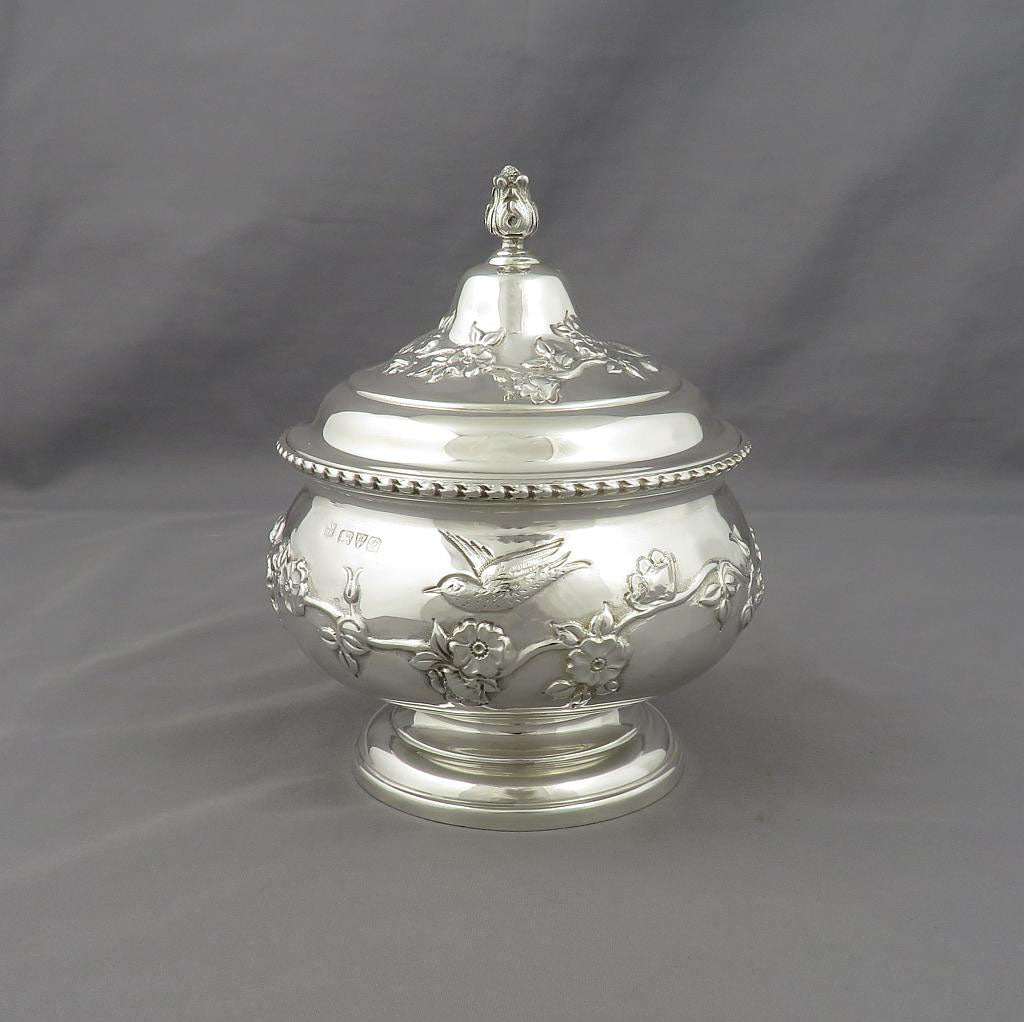 Asprey Sterling Silver Sugar Bowl - JH Tee Antiques