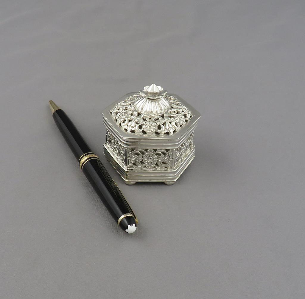 Indian Sterling Silver Spice Box - JH Tee Antiques