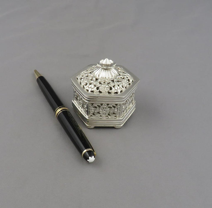 Indian Sterling Silver Spice Box - JH Tee Antiques