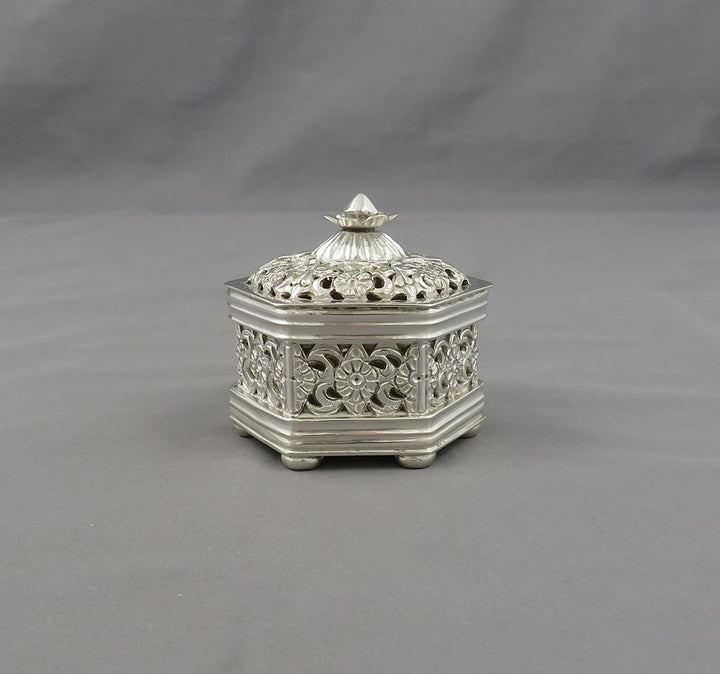 Indian Sterling Silver Spice Box - JH Tee Antiques