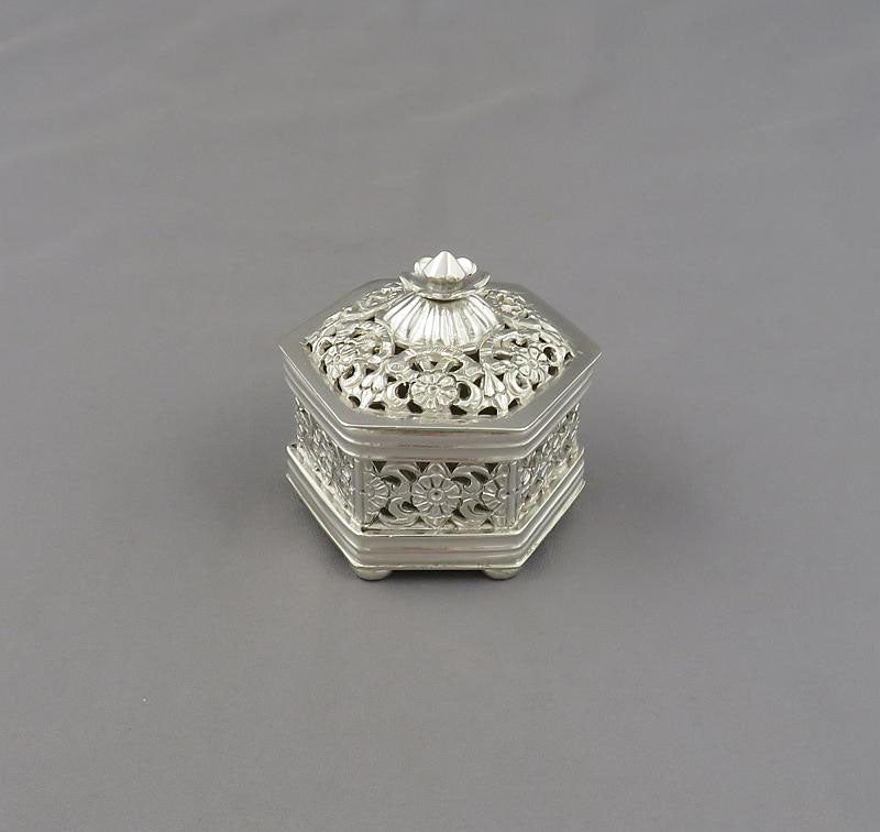 Indian Sterling Silver Spice Box - JH Tee Antiques
