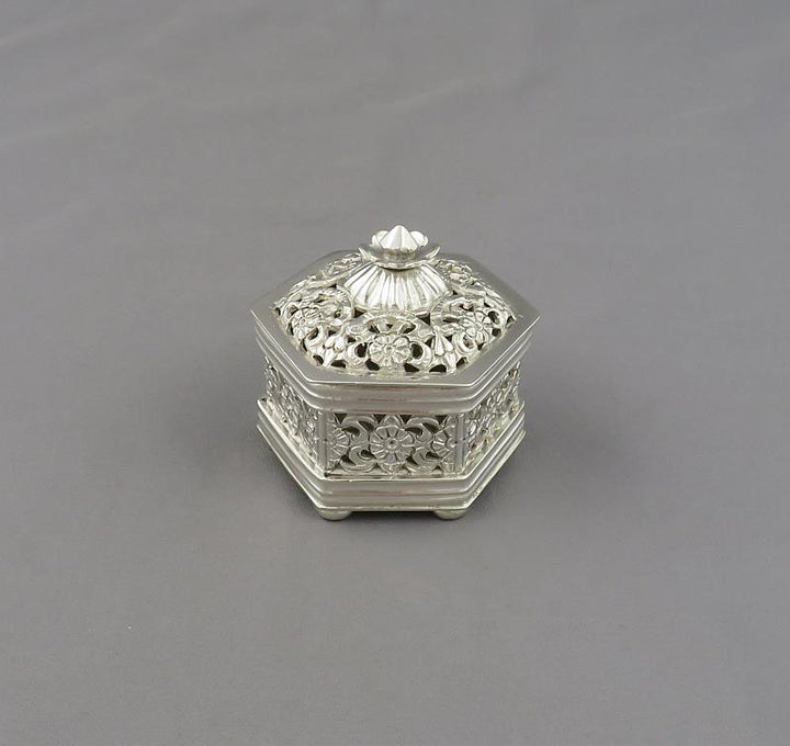 Indian Sterling Silver Spice Box - JH Tee Antiques