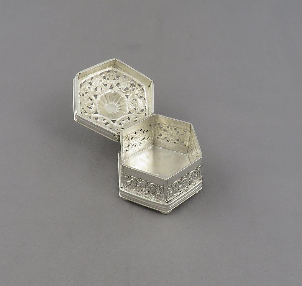 Indian Sterling Silver Spice Box - JH Tee Antiques