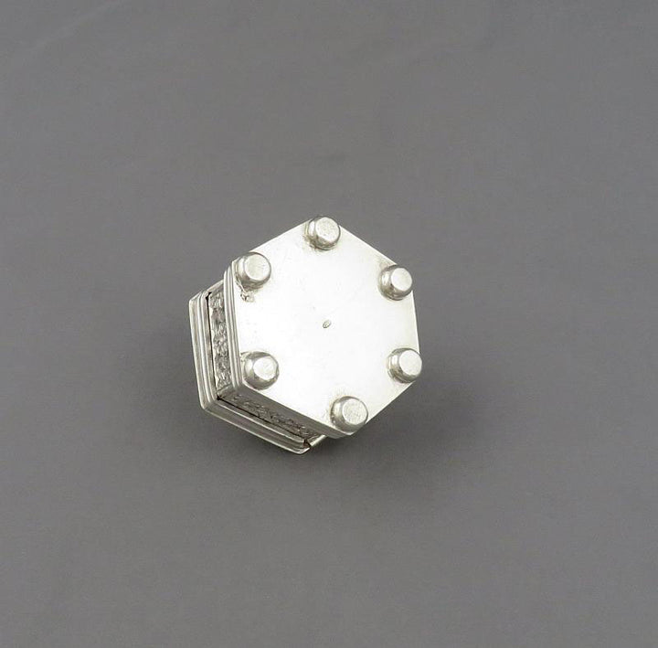 Indian Sterling Silver Spice Box - JH Tee Antiques
