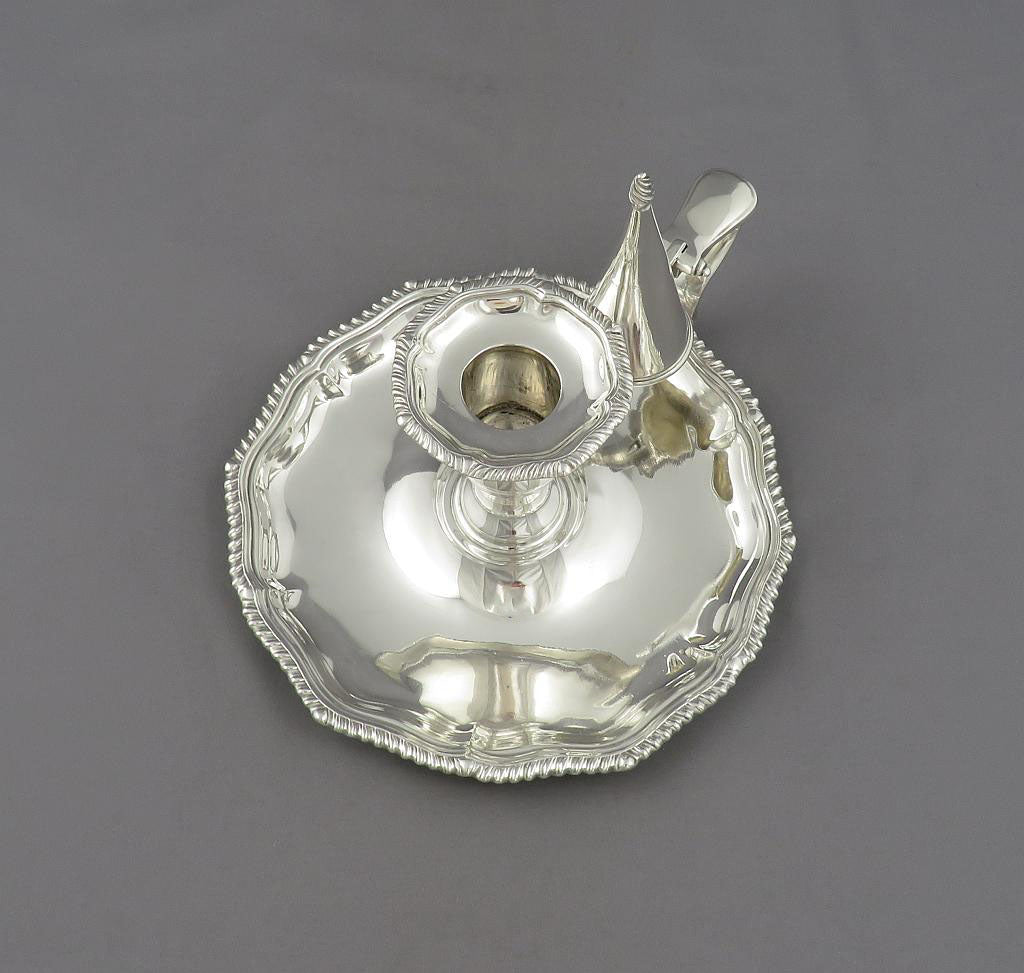 George V Sterling Silver Chamberstick - JH Tee Antiques