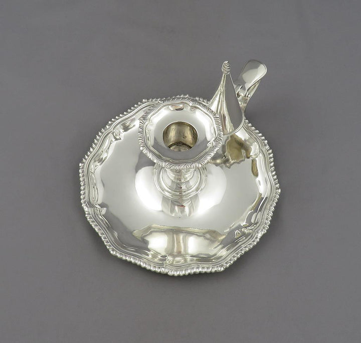 George V Sterling Silver Chamberstick - JH Tee Antiques