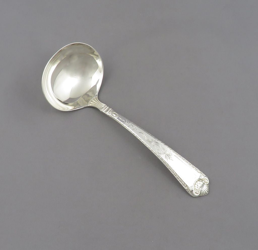 Birks George II Engraved Silver Gravy Ladle - JH Tee Antiques