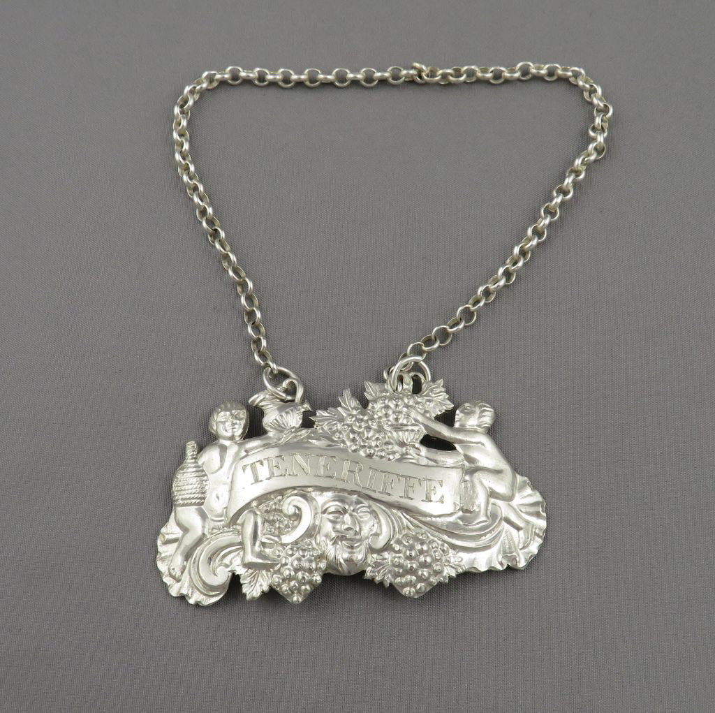 George III Sterling Silver Teneriffe Label - JH Tee Antiques