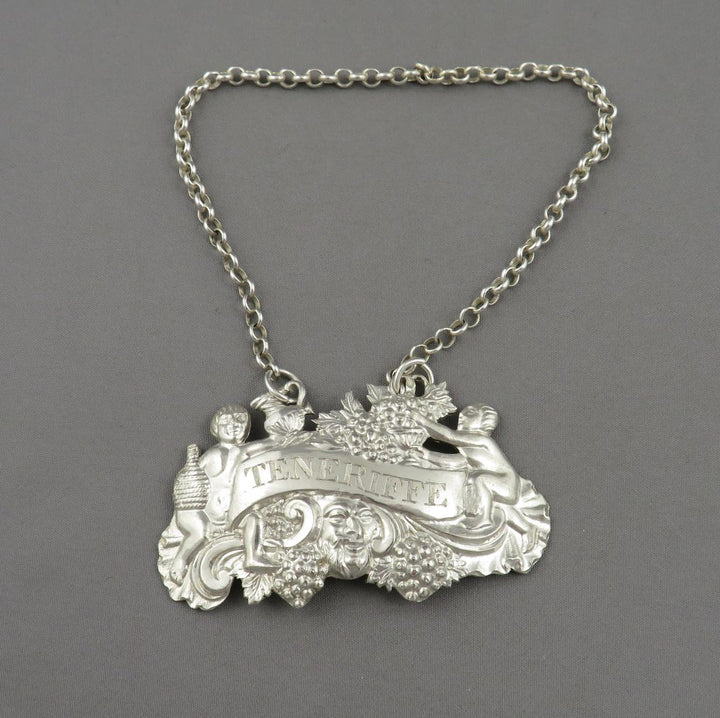 George III Sterling Silver Teneriffe Label - JH Tee Antiques