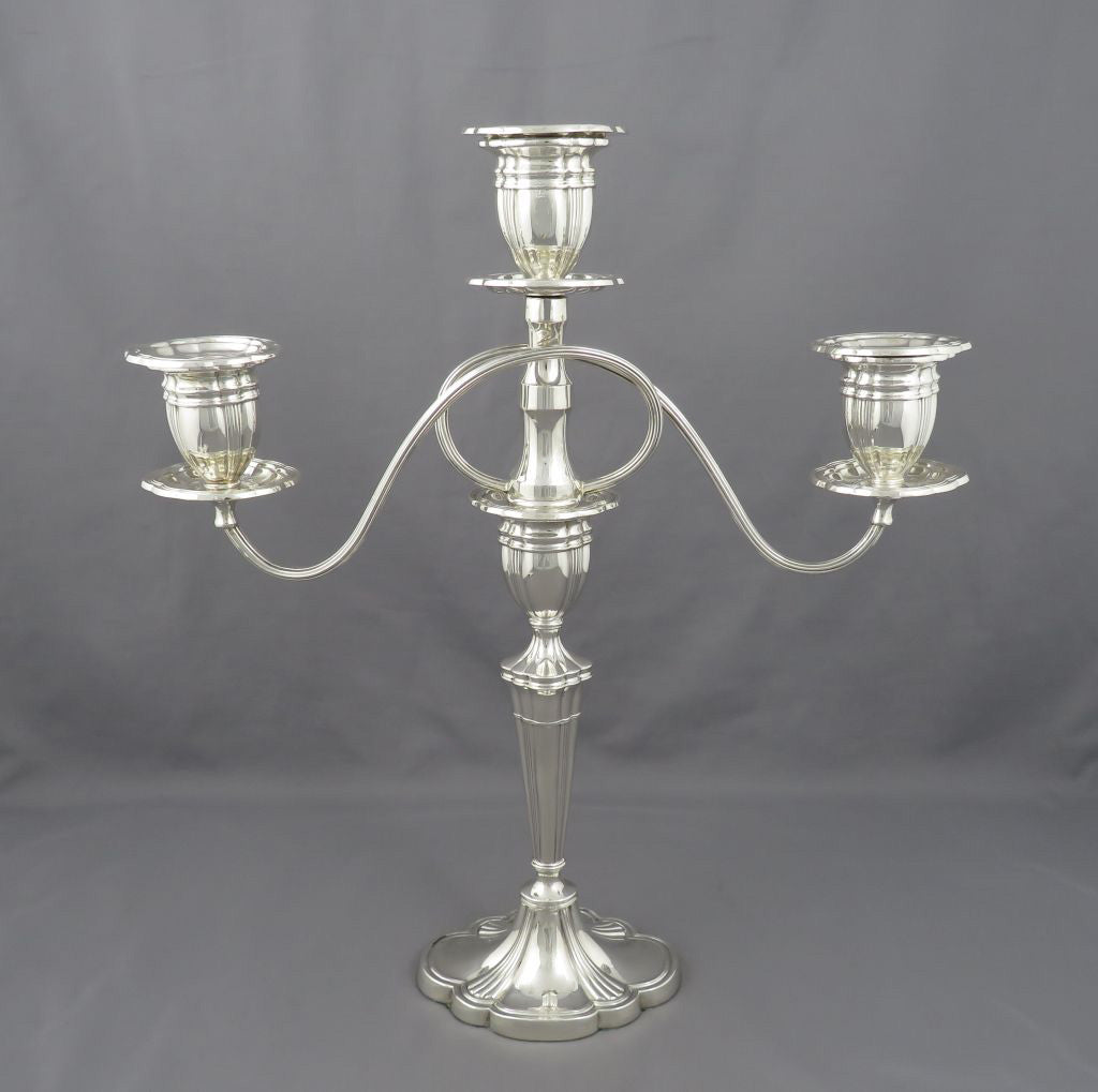 English Sterling Silver Candelabrum - JH Tee Antiques