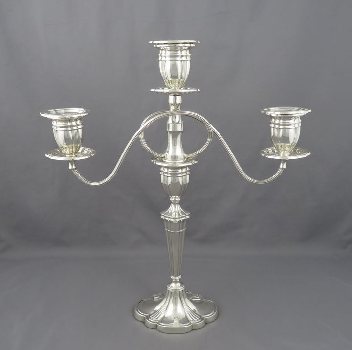 English Sterling Silver Candelabrum - JH Tee Antiques