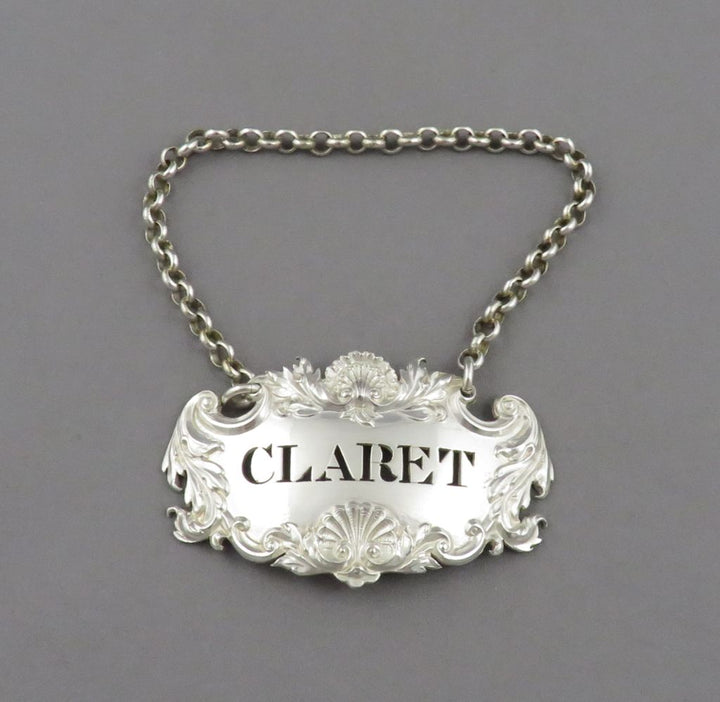 William IV Sterling Silver Claret Label - JH Tee Antiques