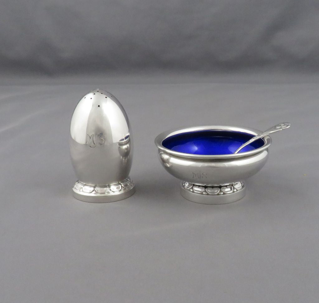 Danish Silver Salt and Pepper - JH Tee Antiques