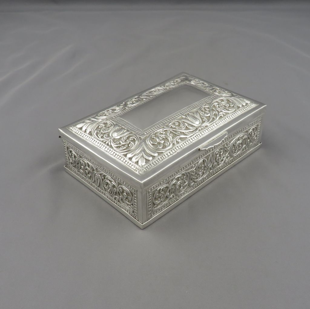 Indian Silver Jewllery Box - JH Tee Antiques