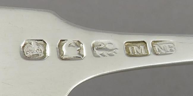 makers mark of silversmith John Munro of New Brunswick Canada