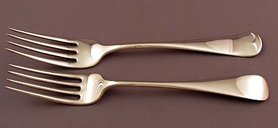 Birks Old English sterling fork Reversed vs standard