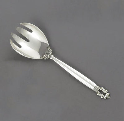 Georg Jensen Acorn Pattern Medium Serving Fork - JH Tee Antiques