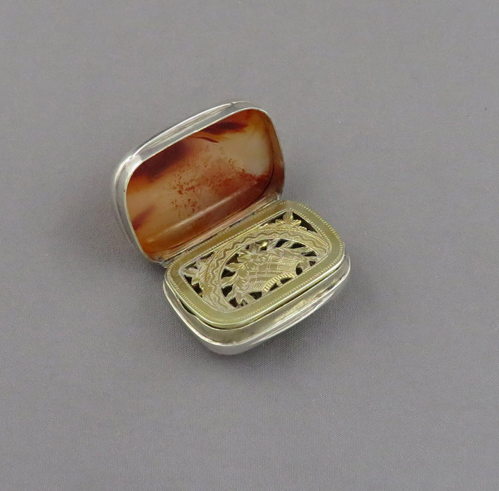 George III Silver and Agate Vinaigrette