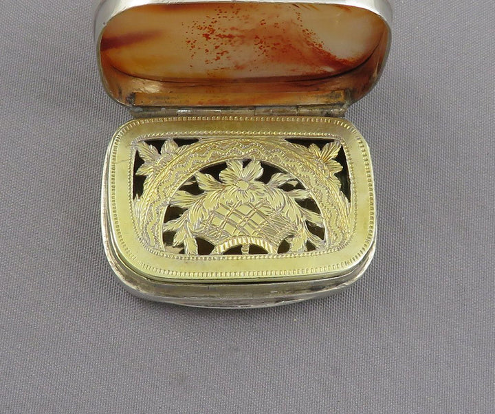 George III Silver and Agate Vinaigrette