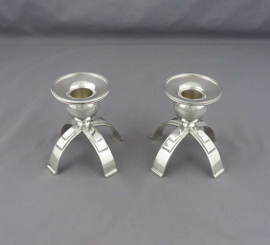 Art Deco Silver Candlesticks