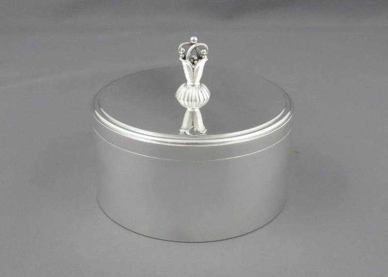art deco style silver box by Harald Nielsen for Georg Jensen, design 172e